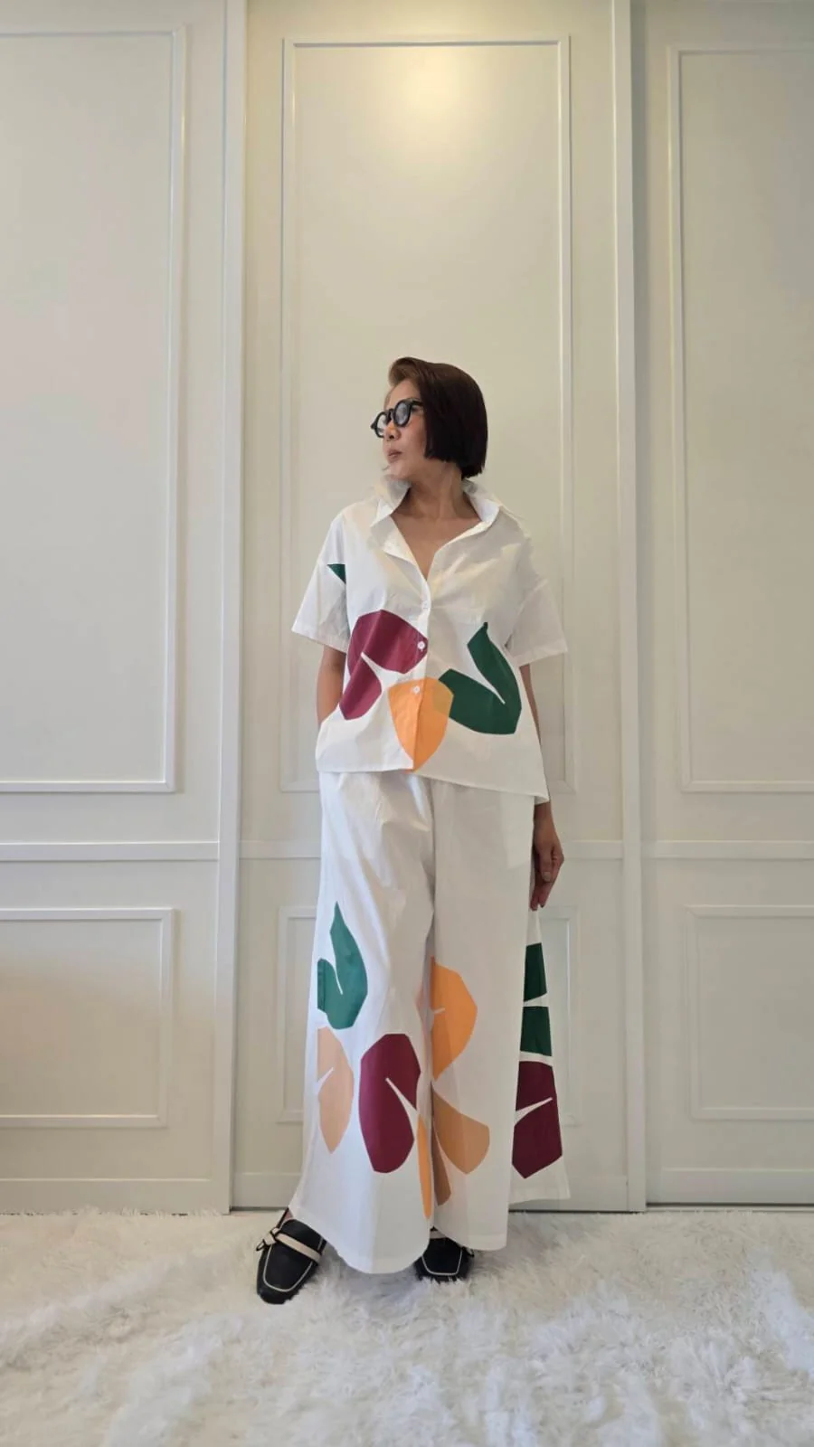 Marble White Abstract Printed Cotton Co-ord Set - Image 2