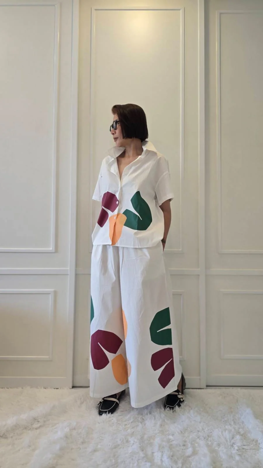 Marble White Abstract Printed Cotton Co-ord Set - Image 4