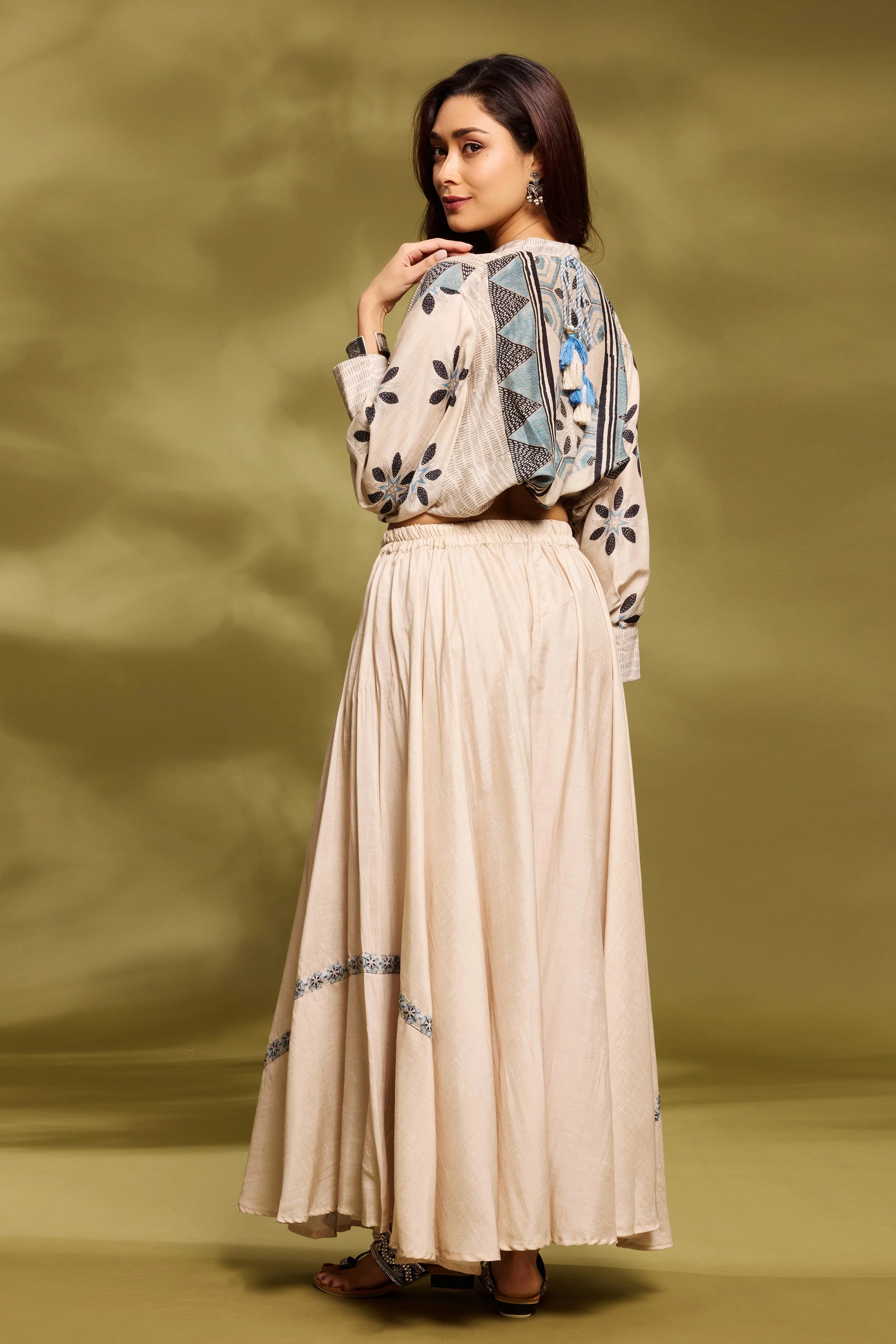 Champagne Ethnic Co-Ord Set - Image 2