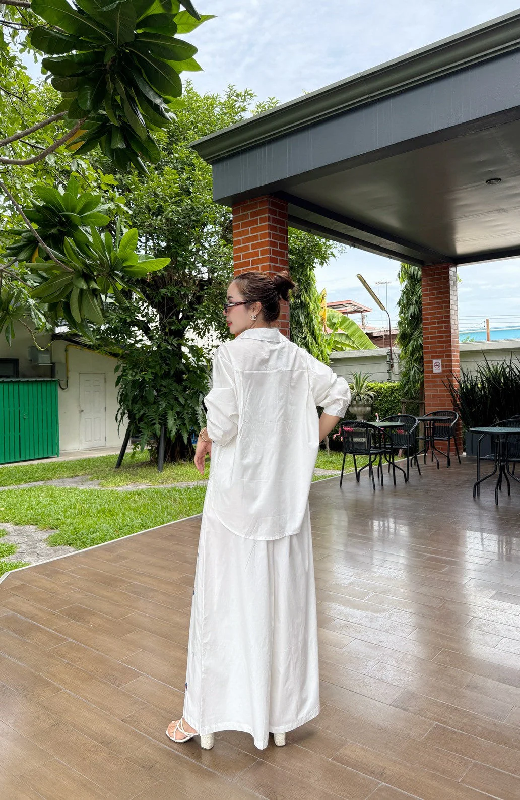 Crisp White Embroidered Organic Cotton Co-Ord Set - Image 6