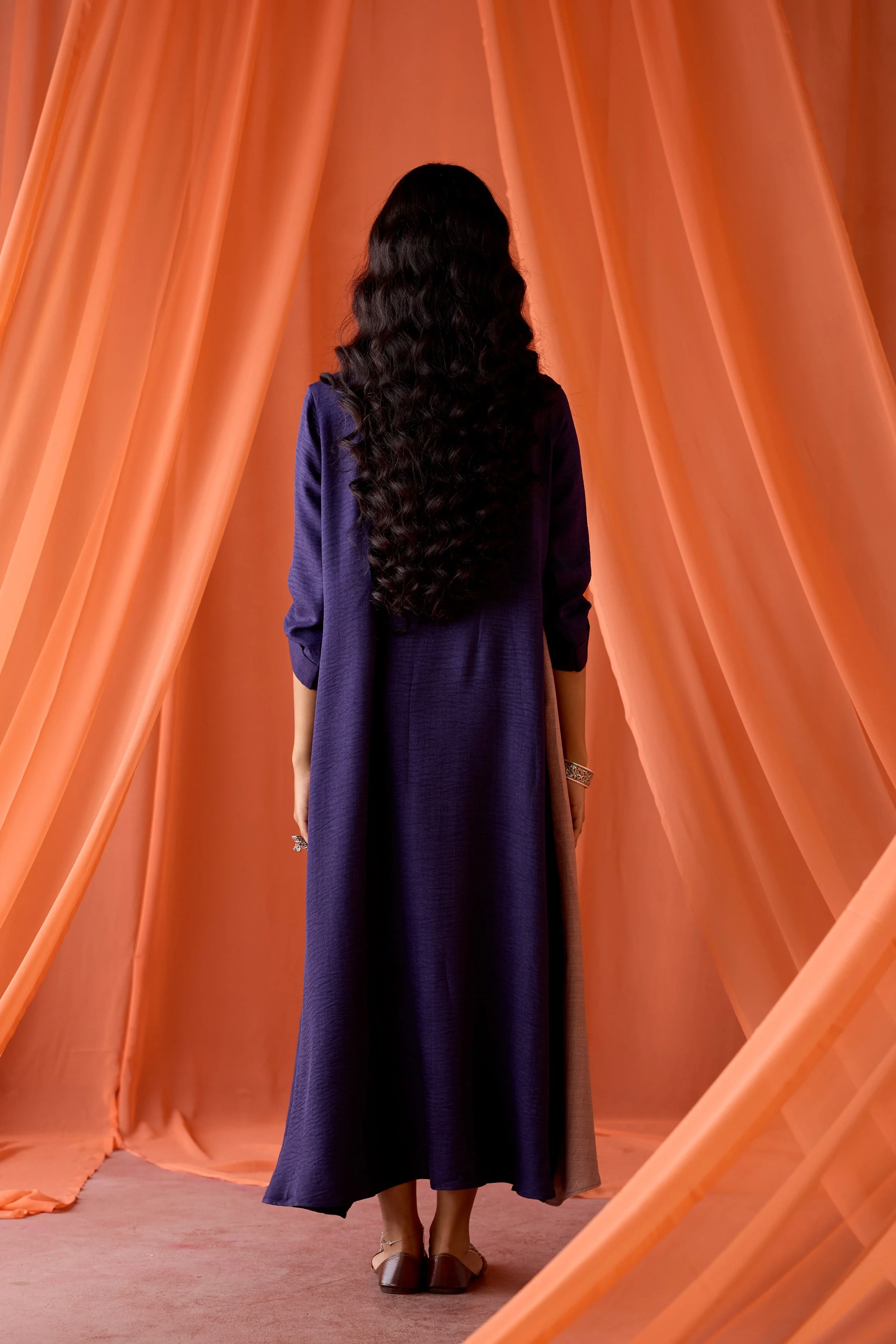 Royal Plum Embellished Premium Silk  Dress - Image 6