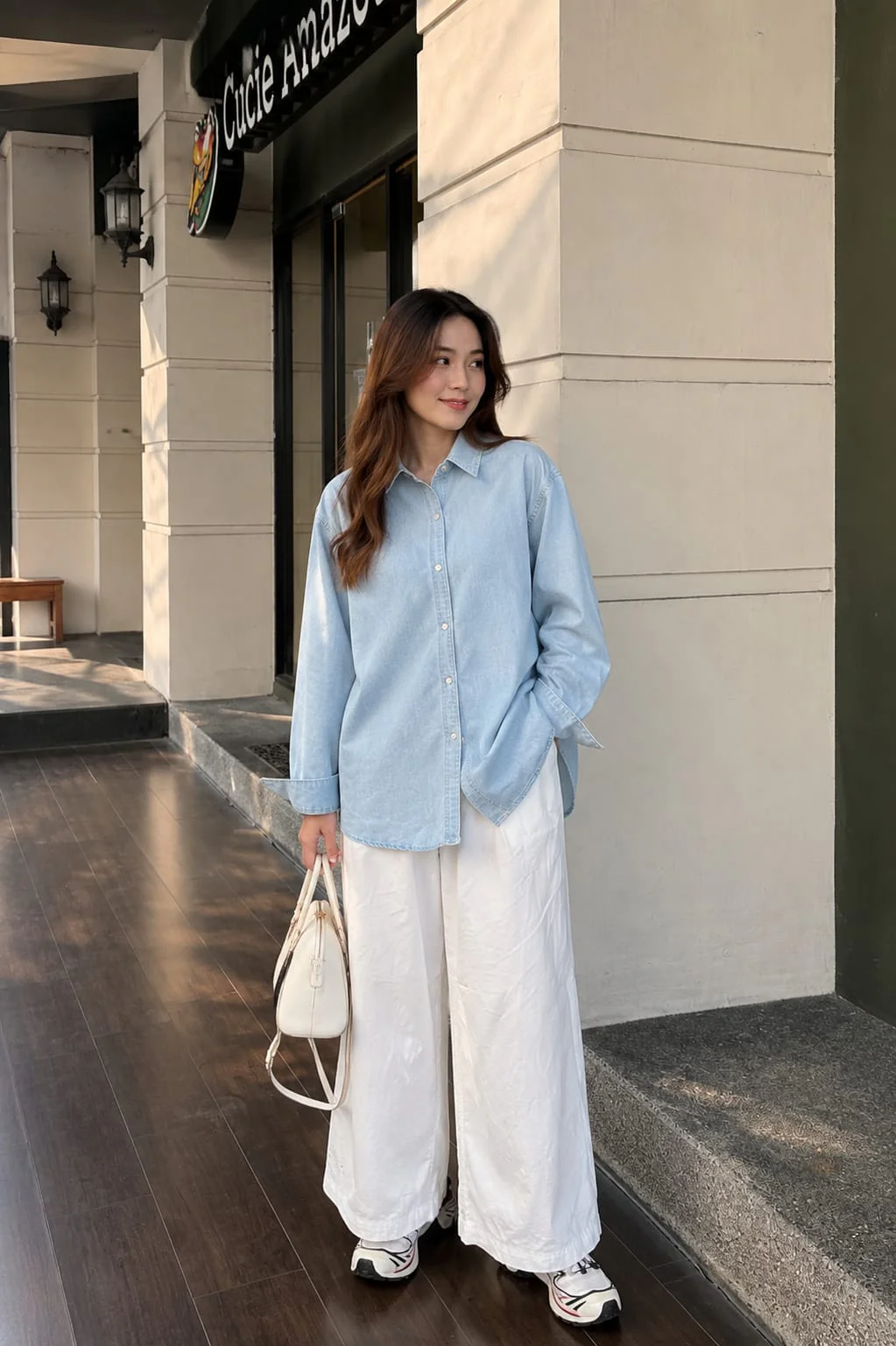 Ice Blue Denim Button-Down Shirt - Image 2