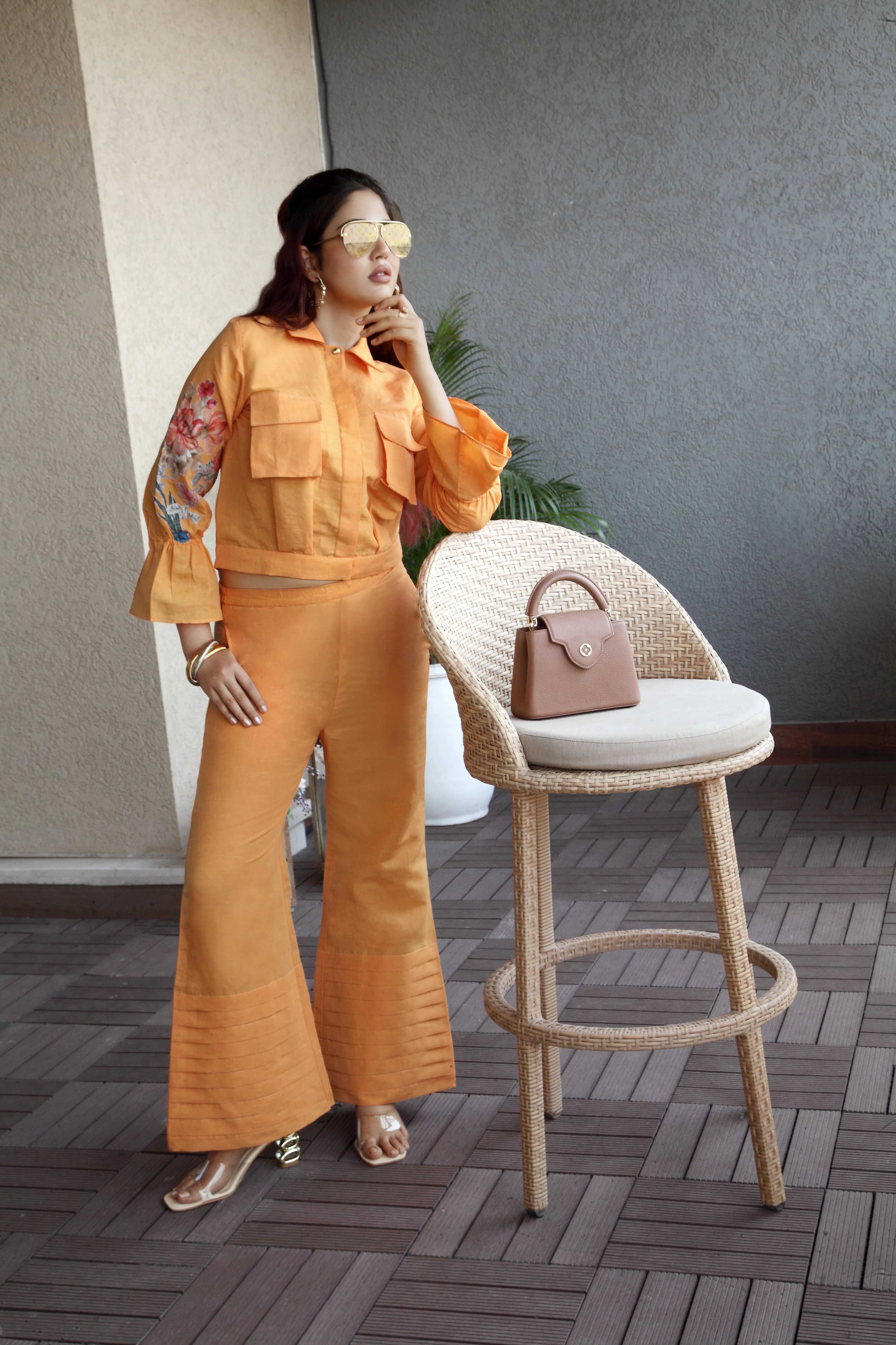 Tangerine Linen Co-Ord Set