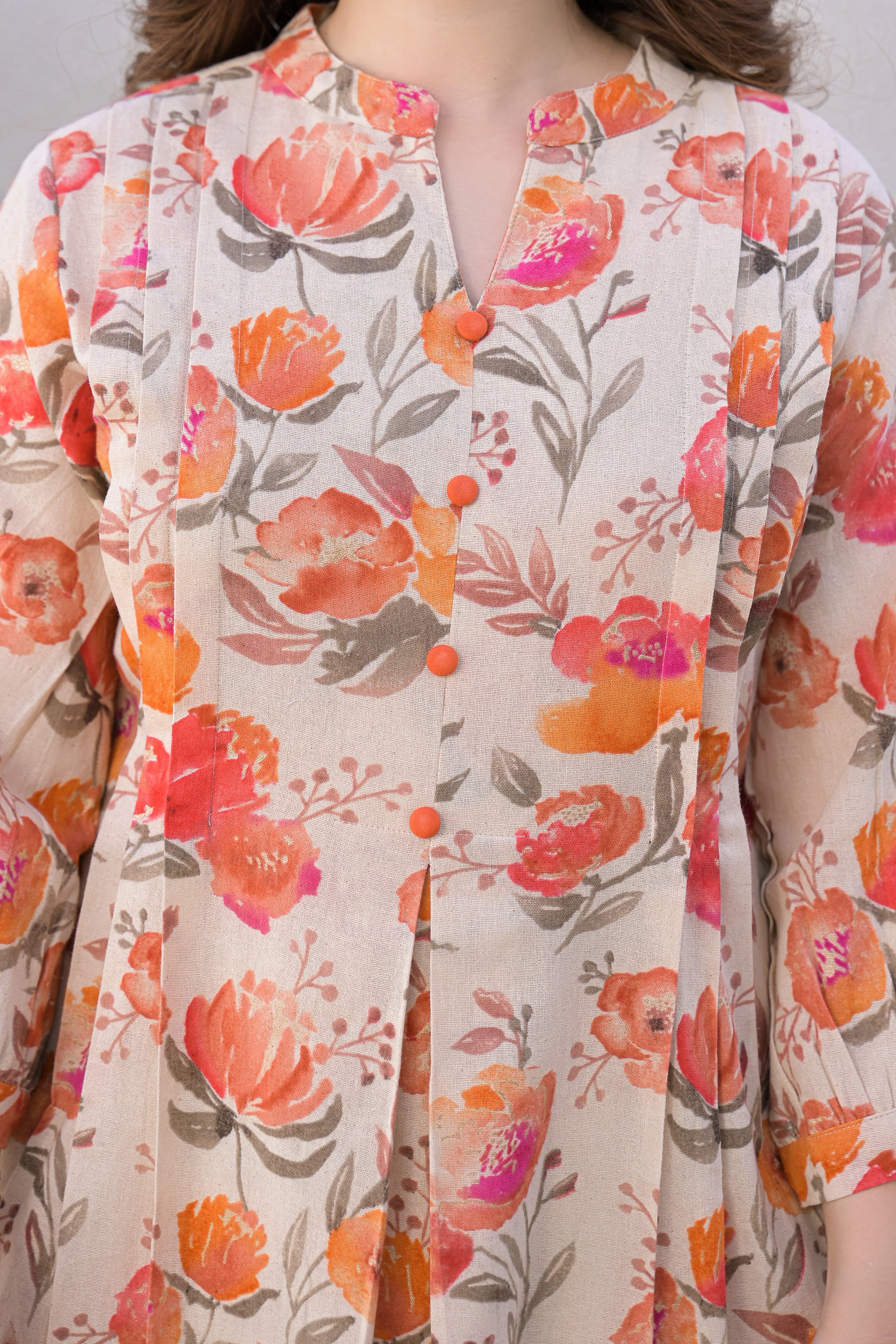Sunset Bloom Printed Cotton Kurta Set - Image 2