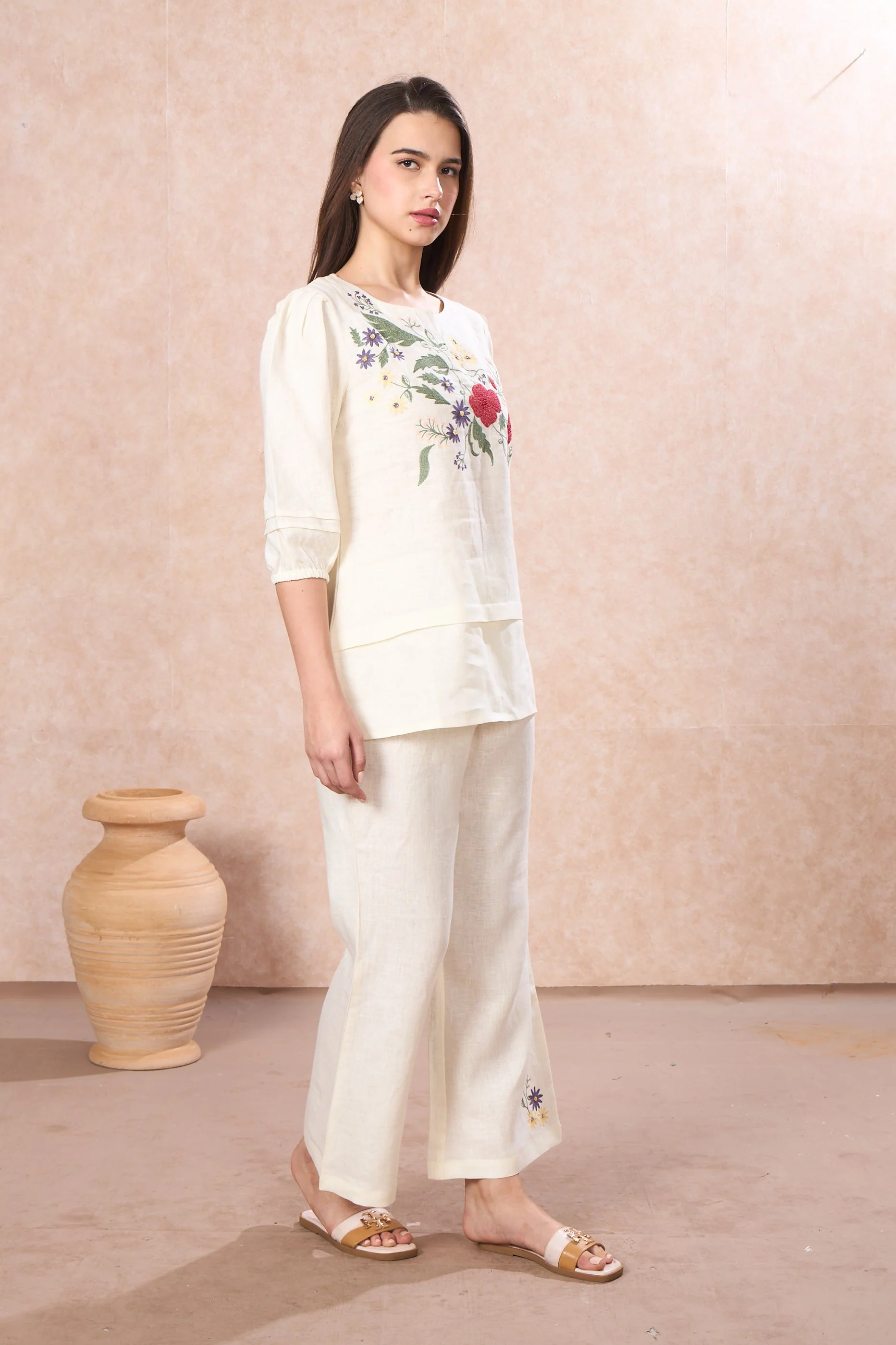 Ivory Garden Printed Linen Co-Ord Set - Image 2