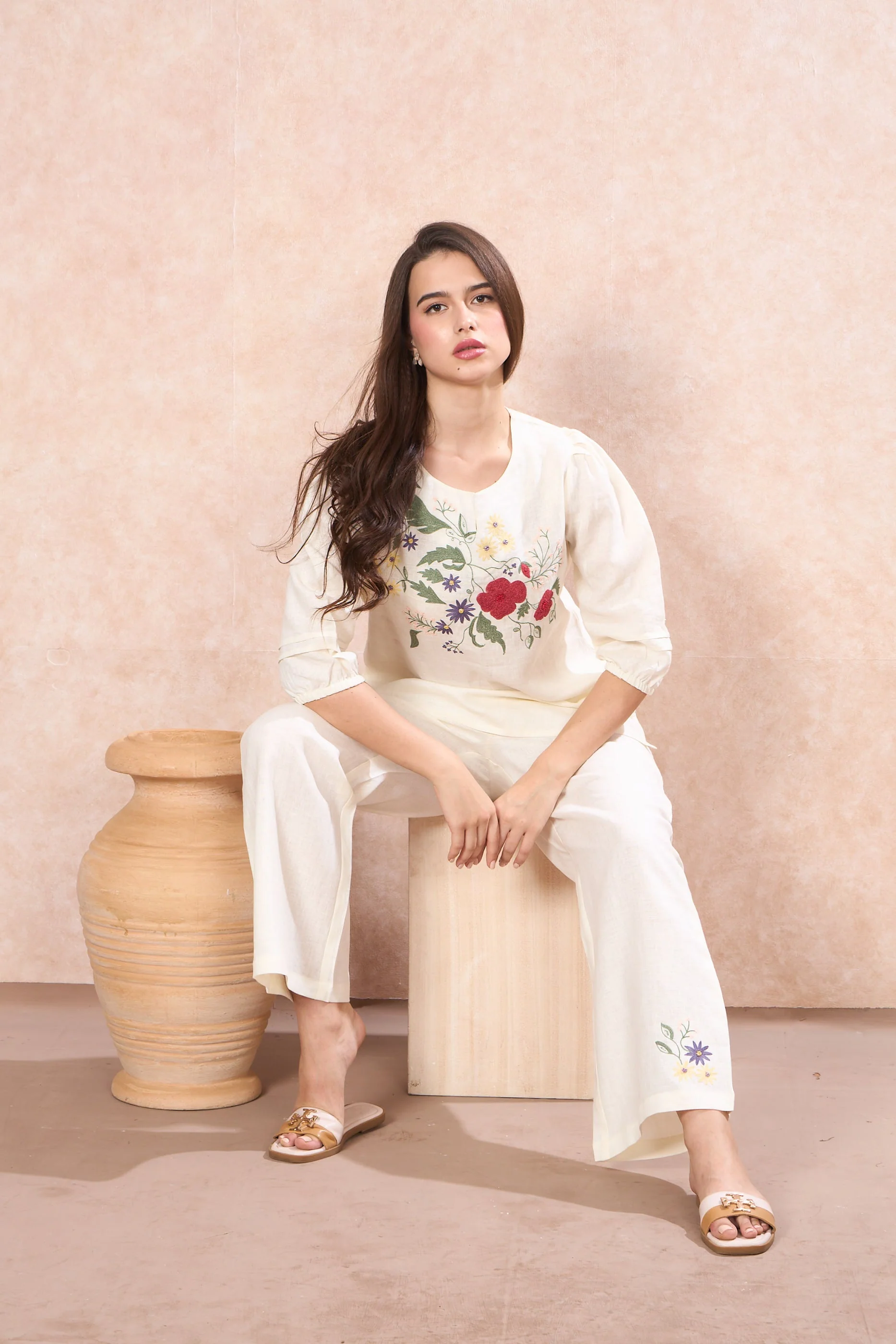 Ivory Garden Printed Linen Co-Ord Set - Image 3