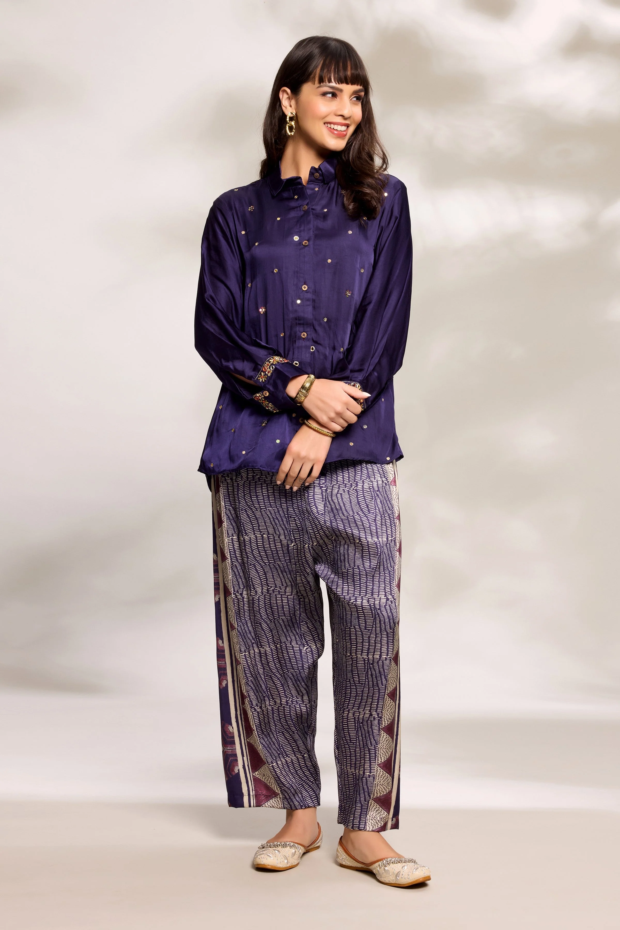 Purple Minimal Embellished Co-Ord Set