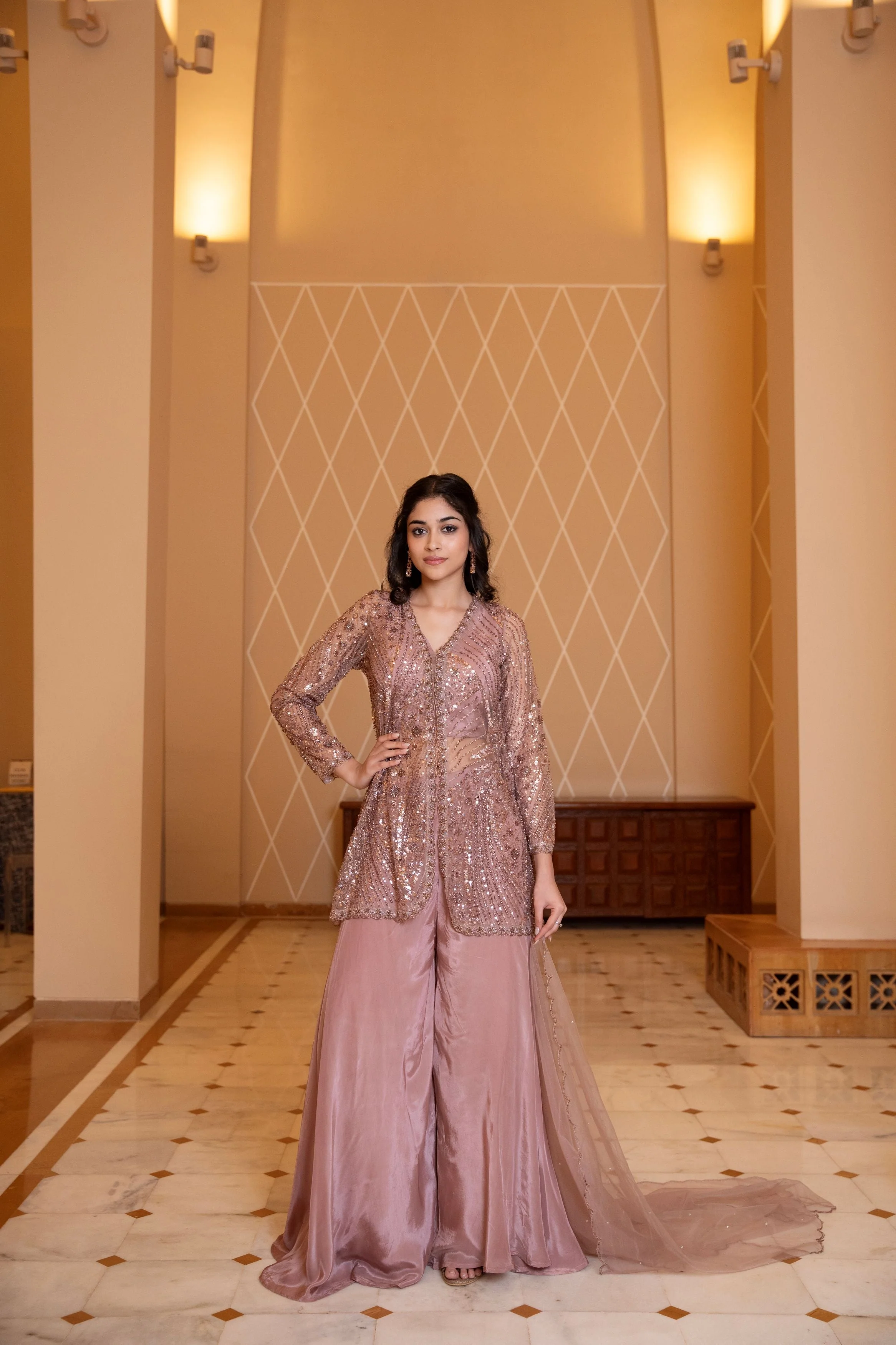 Rose Mauve Palazzo Set