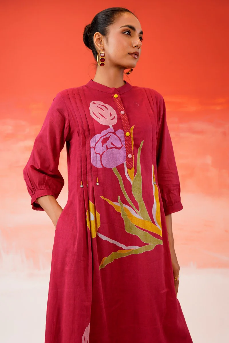 Crimson Tulip Printed Mul Cotton Kurta Set - Image 5